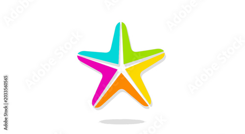 Colorful Star Icon Graphic Design Element.