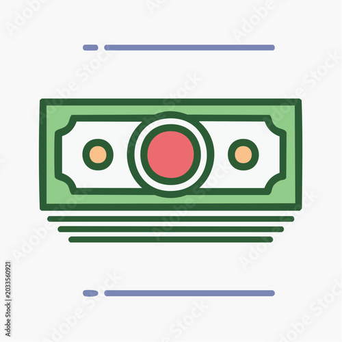 Stylized Illustration of Stacked Banknotes