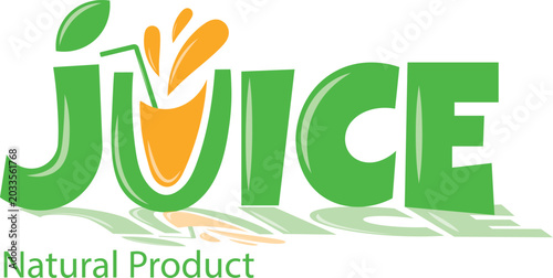 Tableau sur toile Fresh fruit juice drink logo, simple business logo