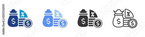 Photos TAX  icon set multiple style collection