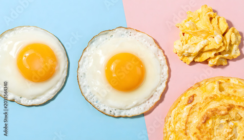 Diverse Egg Preparation on Pastel Background