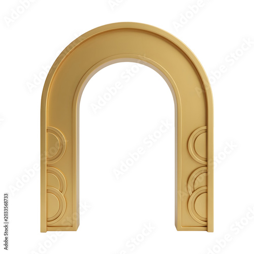 Golden Archway with Art Deco Circular Motifs