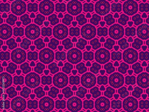 Obraz na płótnie Vibrant pink and purple geometric pattern repeats across the frame