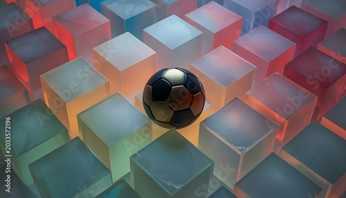 Translucent matte glass blocks stacked in minimalist arrangement 3d digital illustration for futuristic technology presentation