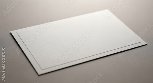 Elegant Blank White Invitation Card Mockup with Minimalist Debossed Border