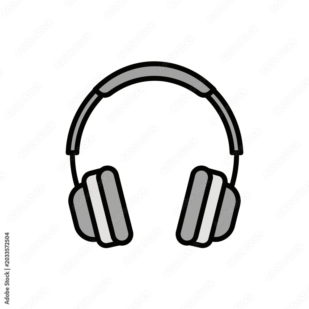 Fototapeta premium Gray Over-the-Ear Headphones Illustration.