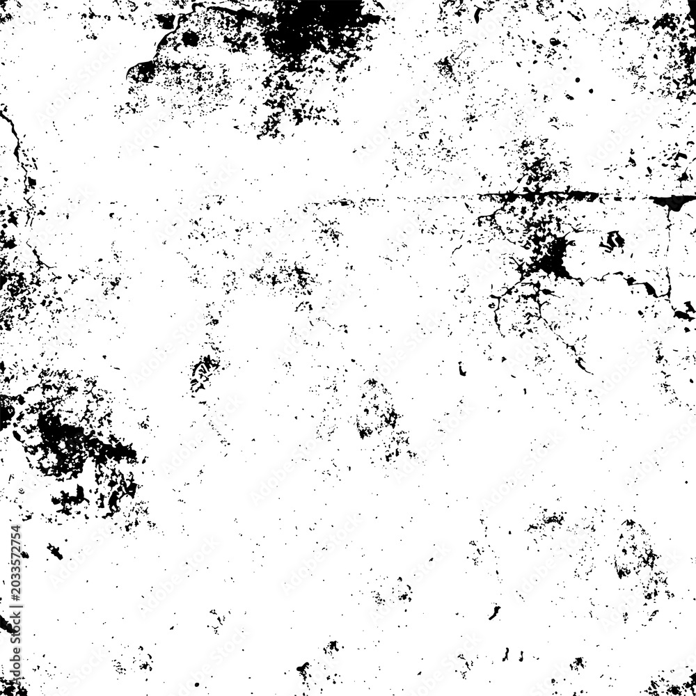 Obraz premium Black and White High Contrast Concrete Wall Grunge Texture Overlay on transparent png
