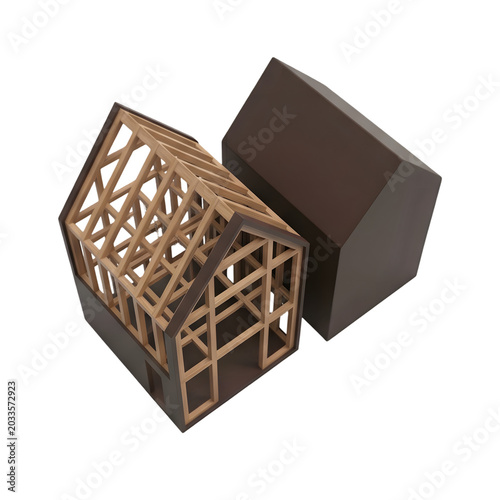 Architectural Model: House Frame and Exterior Shell