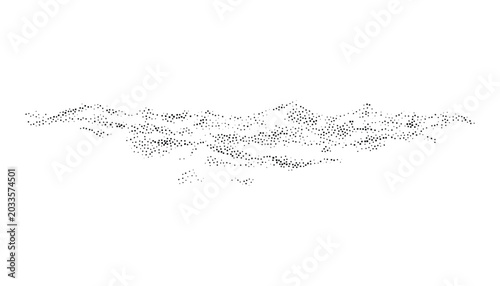 Photos abstract transparent vector dots representing sparse mountain range silhouette with soft shading and subtle texture