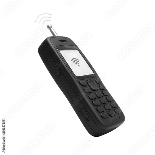 Retro Cell Phone with Wi-Fi Signal Icon