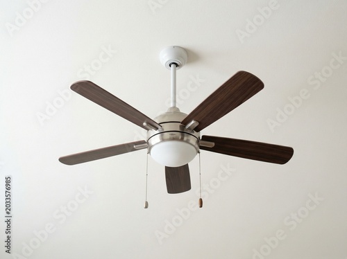 Ceiling fan isolated on clean background simple composition