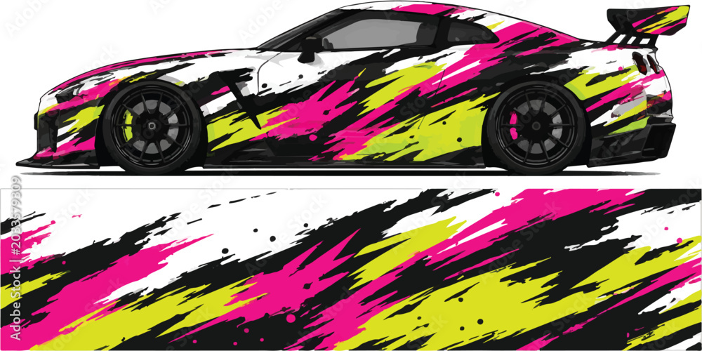 Obraz premium Colorful Racing Sports Car Side View 2.