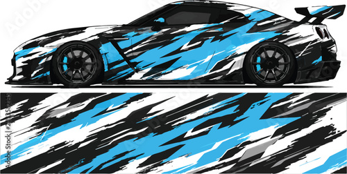 Sport Car with Blue Black Design.