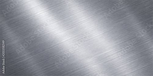 Foto A shiny silver stainless steel brushed metal plate texture with a polished alumi