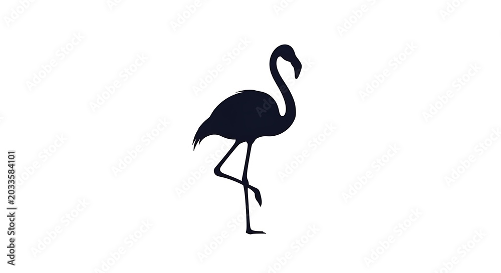 Obraz premium Black and white silhouette of a bird in flight.