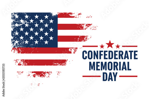 Tableau sur toile Confederate memorial day graphic with distressed american flag illustration