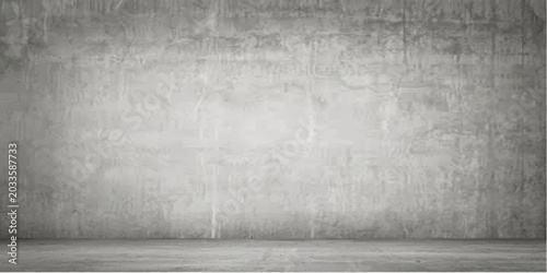 Obraz na plátne Grunge concrete wall and floor with dark gray empty interior texture background