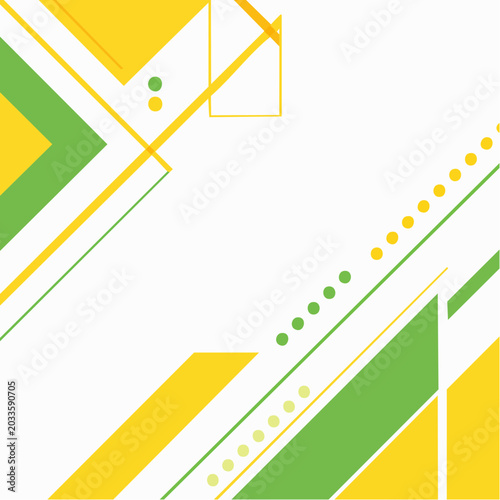 Abstract Geometric Background with Yellow and Green Shapes