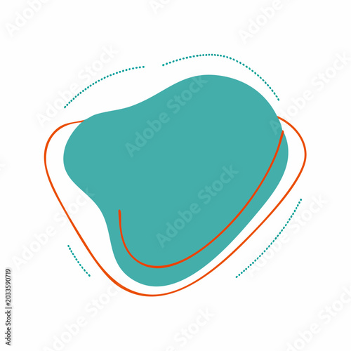 Abstract Organic Shape with Dotted Lines and Outline
