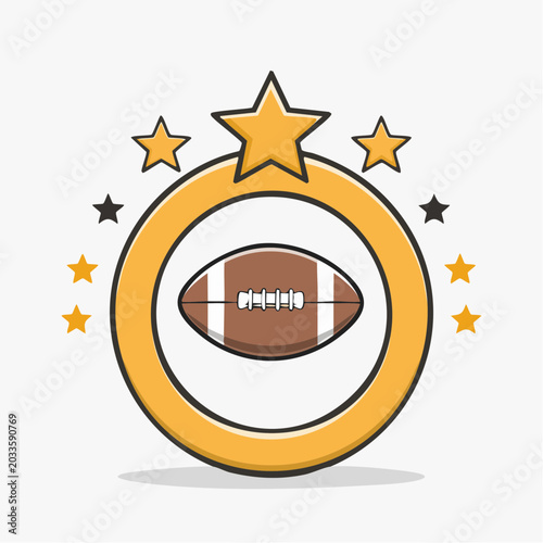 American Football Emblem with Stars