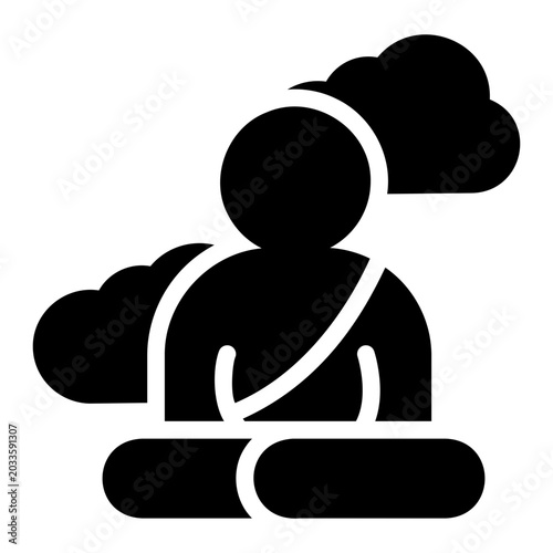 Sticker buddha cloud Solid icon