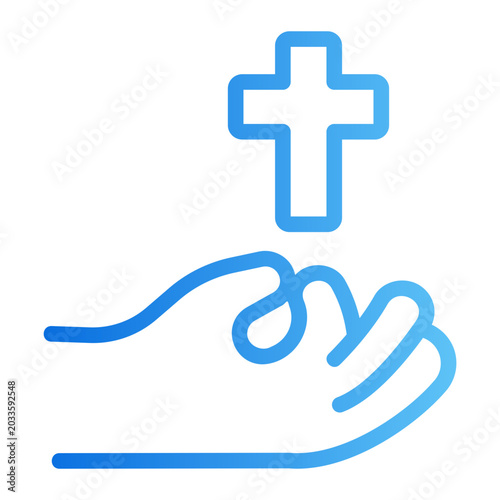 Foto Meditation hand Line Gradient Icon