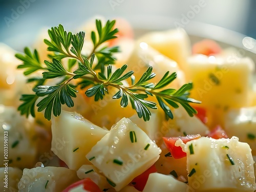Fresh pineapple and vegetable salad.