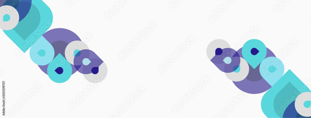 Fototapeta premium Abstract design features repeating shapes, circles, purple hues, teal accents. Minimalist pattern creates modern visual impact.
