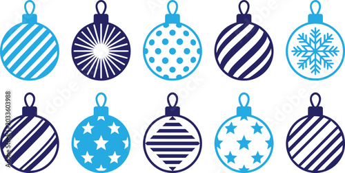 Obraz na płótnie Christmas ornaments collection vector illustration with holiday season christmas