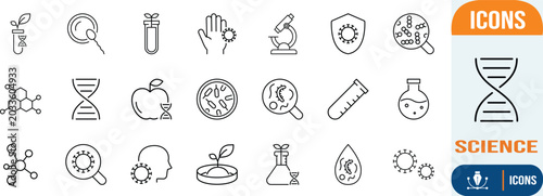Tableau sur toile Biology chemistry medical science icons