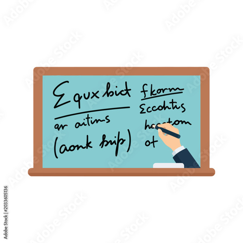 Hand writing on a chalkboard.