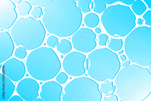 ​Vector illustration of a top-down blue water texture background with bubbles