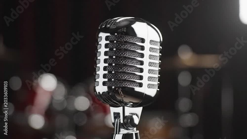Vintage microphone close up