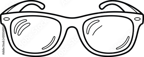 Simple line art illustration of classic eyeglasses