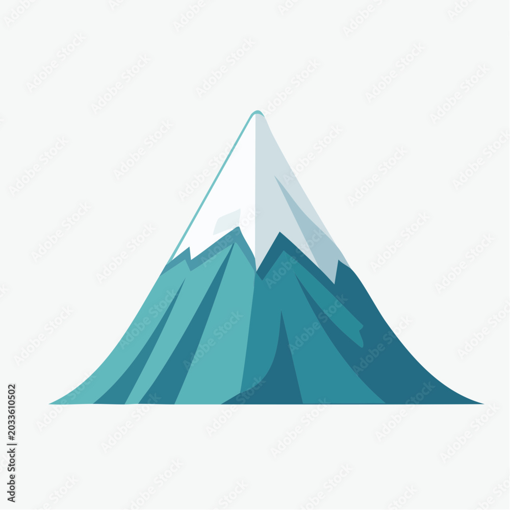 Fototapeta premium Stylized Snow-Capped Mountain Peak