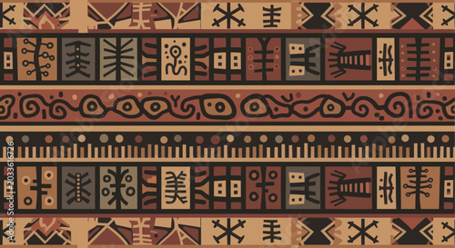 Photos Vibrant African Tribal Pattern Seamless Design.