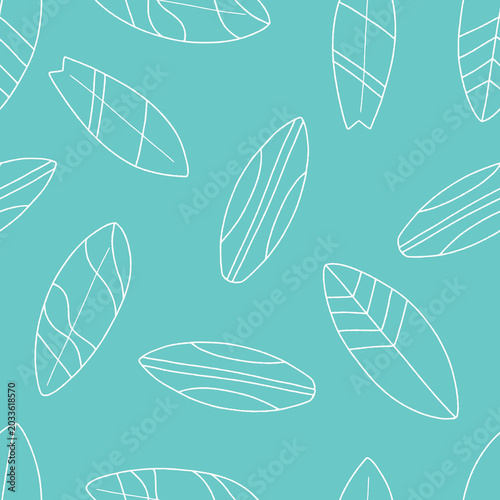 Outline Vector Surfing Board Seamless Pattern Background for Print Fabric Surface Fashion Wrapping