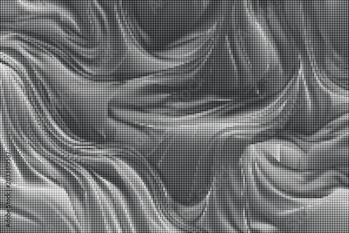 Tableau sur toile Gray fabric waves flowing on a smooth transparent surface indoors
