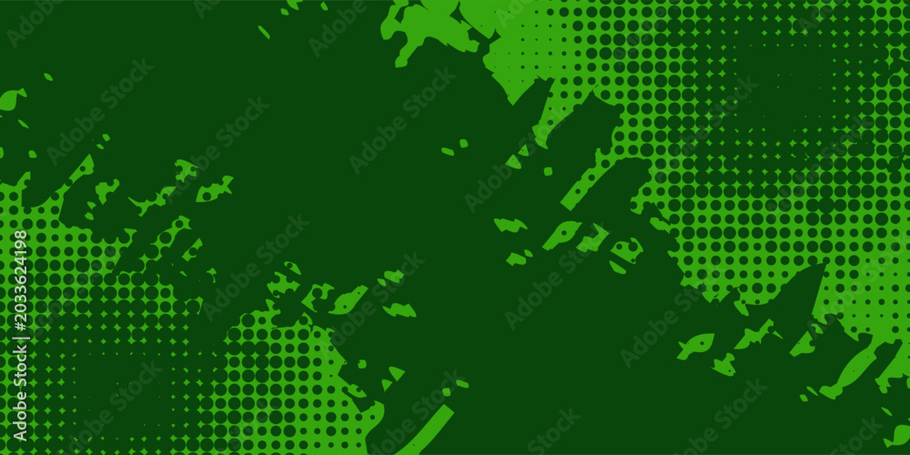 Fototapeta premium Dark green sporty background template vector with shiny lines and lights. Green vector