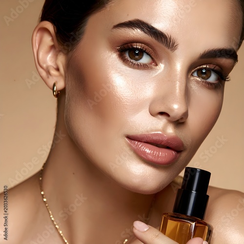 young woman applying make up