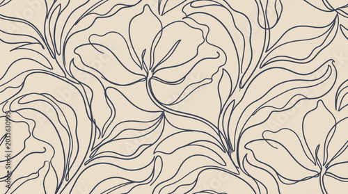 Tableau sur toile The intricate Hand drawn pattern of a floral design is showcased in a beautiful illustration