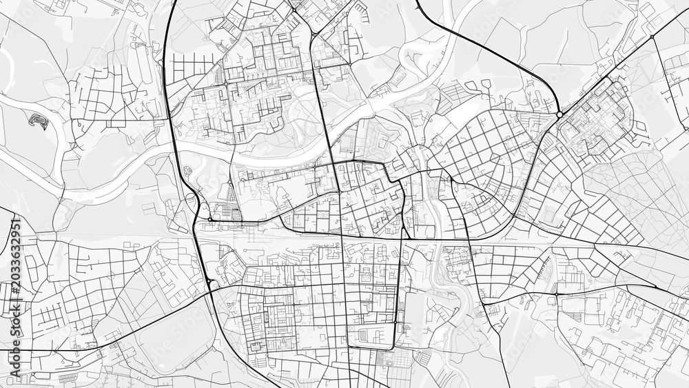 Obraz premium Pardubice City Map. Minimalist black and white line art poster for printing, wallpaper, wall art, and map resources for home and office decor