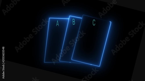 glowing neon playing card icon isolated on black background.