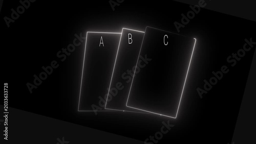 glowing neon playing card icon isolated on black background.