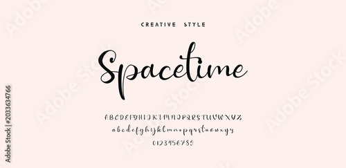 Spacetime Font Creative Style Vector