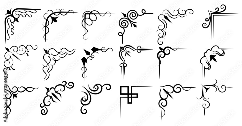 Obraz premium Title: Decorative Corner Border Ornament Collection