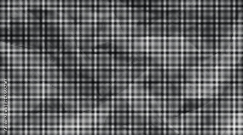 Tableau sur toile Crinkled gray fabric falls in soft folds against transparent background