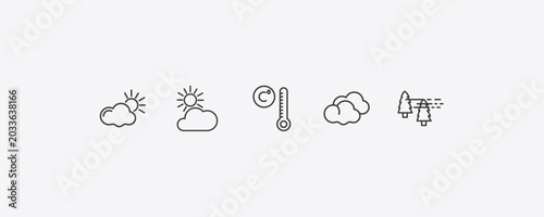 Photos weather outline icon set