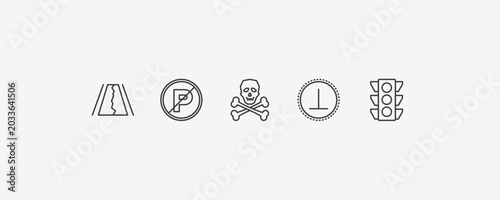Tableau sur toile signs outline icon set
