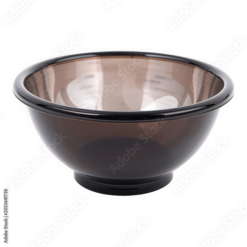 Black and brown gradient bowl with glossy finish isolated on transparent background